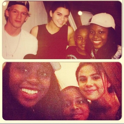 Selena and Cody Simpson with fans
