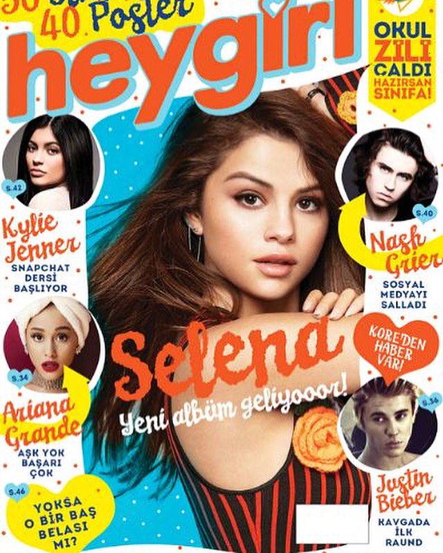Selena on the cover of Turkish magazine Hey Girl