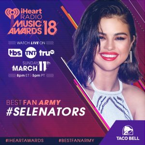 Vote for Selenators as Best Fan Army at iHeart Awards
