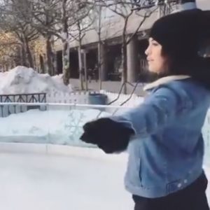 Selena skating, video from Cortney Barry’s Instagram Story