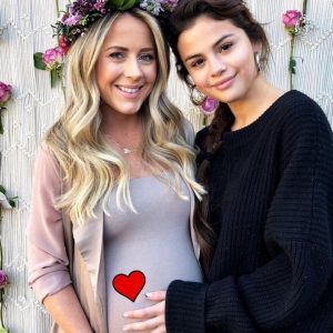 Selena at the baby shower party