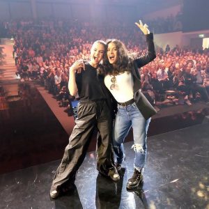 24 April Selena with Salma Hayek at the Puma Vision HQ in Germany