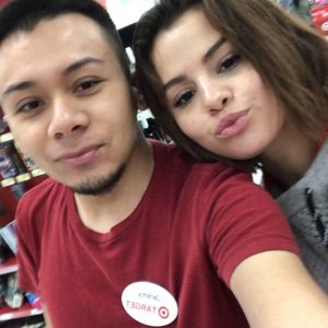 April 16 Selena with a fan at Target