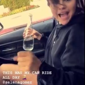 Selena singing in the car