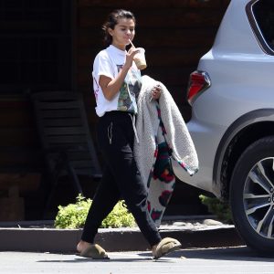 12 July Selena leaving Cozy Cabin in New York