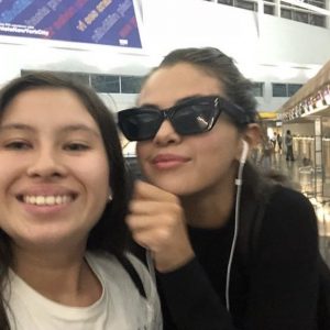 7 September Selena with a fan in New York