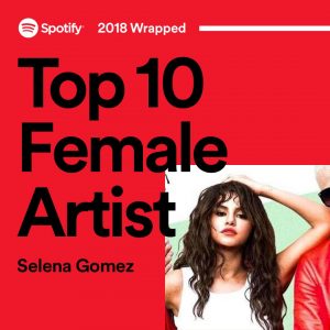 6 December Selena is Top 10 Female Artist on Spotify