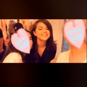 14 Selena with fans at the hotel in France