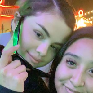 3 June Selena with a fan at Disneyland in Anaheim, California