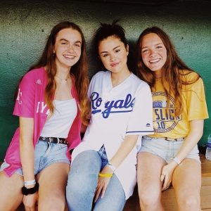 7 June Selena with fans at The Big Sick celebity softball game