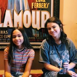 7 August Selena with a fan at the Universal Studios in California