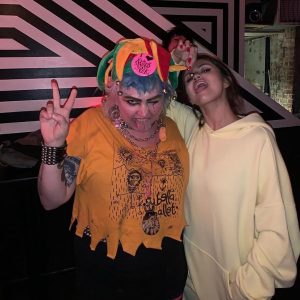 28 October Selena with a clown in New York