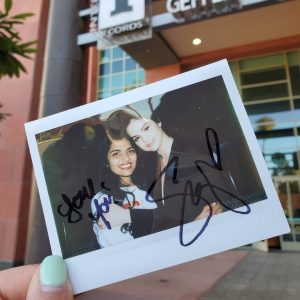 22 October new polaroid of Selena with a fan at secret session