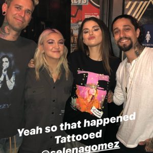 11 November Selena and Julia Michaels getting tattoos backstage at Julia’s concert in Los Angeles