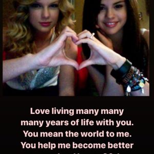 13 December Selena wishes a Happy Birthday to Taylor Swift via Instagram Story