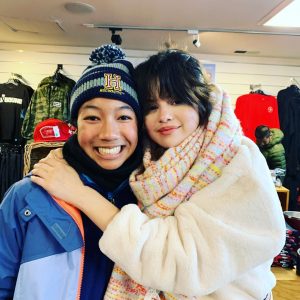 26 December Selena with a fan at the shop in California
