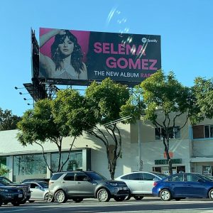 10 January promo billboard with Selena in Los Angeles