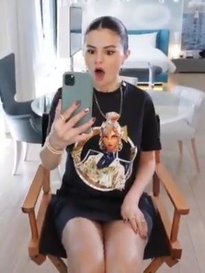 Laz on X: Selena Gomez wearing a Louis Vuitton x League of Legends shirt  in a  video about the TikTok she made with Zach King is one of the  craziest examples