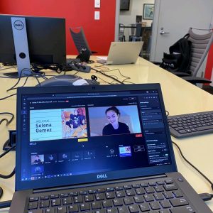 14 May James Simcock from Puma shared a pic of him skyping with Selena