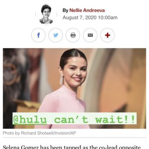 7 August Selena on Instagram story