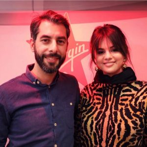 12 August Selena with the radio DJ from Virgin Radio France