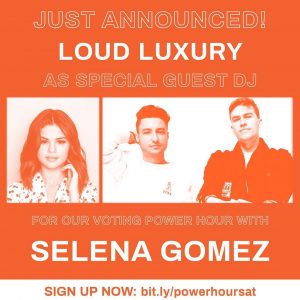 24 October catch Selena tonight at the Voting Power Hour 5 pm PT/8 pm ET