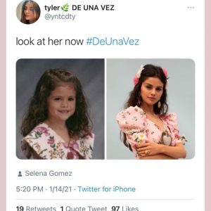 15 January Selena RTed and then shared post from a fan via her IG story