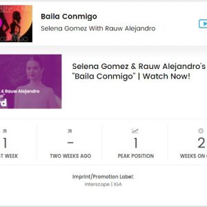 17 February Baila Conmigo is at #4 on Billboard Latin Digital Songs Sales & “Rare” re-enters RollingStone Top 200 Albums Chart at #186!