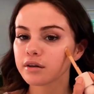 1 April new video of Selena doing her makeup posted by Rare Beauty on TikTok