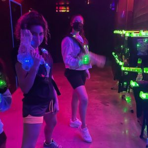 12 September: Selena with friends and Grace playing Lasertag tonight