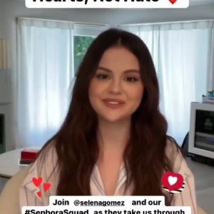 12 October: Selena promotes “Hearts, Not Hate” charity campaign!