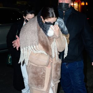 20 February: Selena arriving at the Comedy Cellar in New York