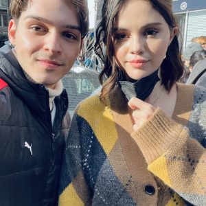 17 February: Selena with fans on set of Only Murders In The Building in New York today!