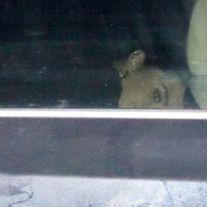 14 April: Selena hiding from paparazzi as she leaves Beach House Malibu restaurant in California