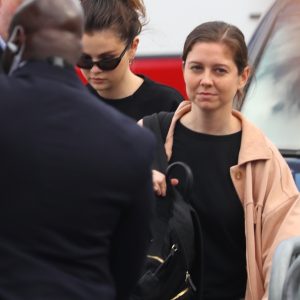 17 May: Selena arriving at Disney Upfront event in New York