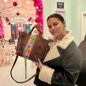 6 January: fans from Make-A-Wish gifted Selena a custom-made leather tote bag