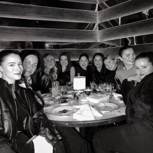 26 February: Selena with friends at the restaurant in New York