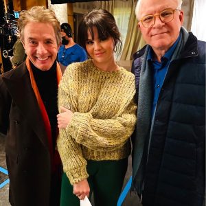 25 July: John Hoffman shared new picture of Selena, Steve Martin & Martin Short from behind the scenes of OMITB
