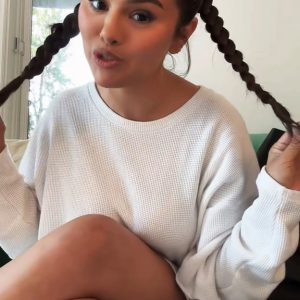 21 September: Selena looks adorable with braided pigtails in a new TikTok video