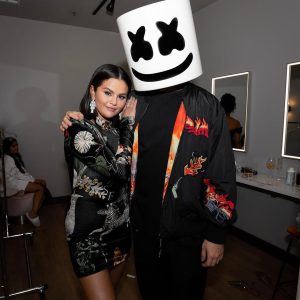 4 October: Selena with Marshmello backstage at The Rare Impact Fund Gala in Los Angeles