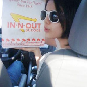 26 February: check out Selena’s receipt from ‘In-n-Out’