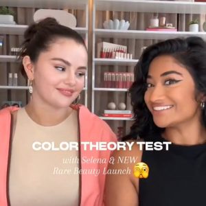 23 March: in the new video, Selena and Monica Ravichandran testing new Rare Beauty products