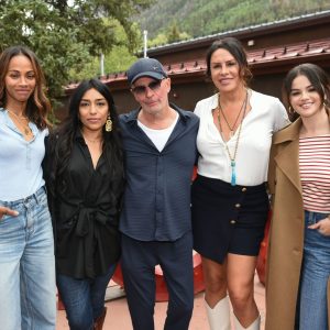 1 September: Selena posing with ‘Emilia Perez’ cast at the 3rd day of the ‘Telluride Film Festival’