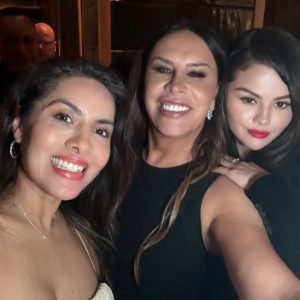 9 September: Selena with Karla Sofia Gascon & her family backstage at TIFF 2024