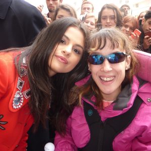 15 October: Selena with the same fan in London through the years