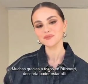 25 April: Selena accepting her Billboard Latin Woman of the Year Award