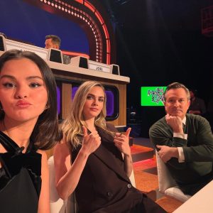 19 June: Selena & Cara Delevingne on set of ‘Match Game’