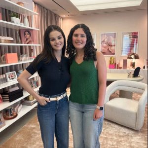11 July: Selena at the rare Beauty office