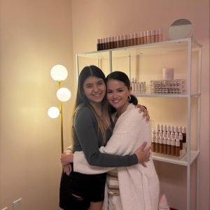 17 July: Selena sings ‘Who Says’ with a fan at the Rare Beauty office