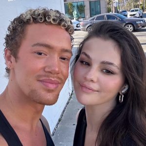 24 July: Selena with a fan in Los Angeles